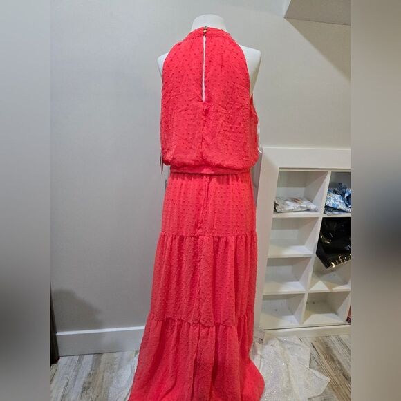 Julia Jordan Sleeveless Tiered Maxi Dress in Hot Pink NWT Size 12 - Picture 4 of 6